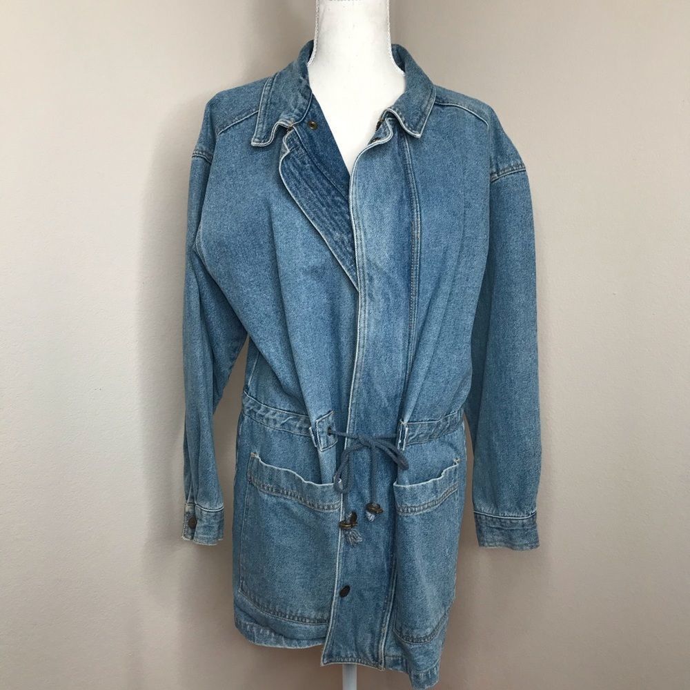 Vintage Denim drawstring anorak jacket‎